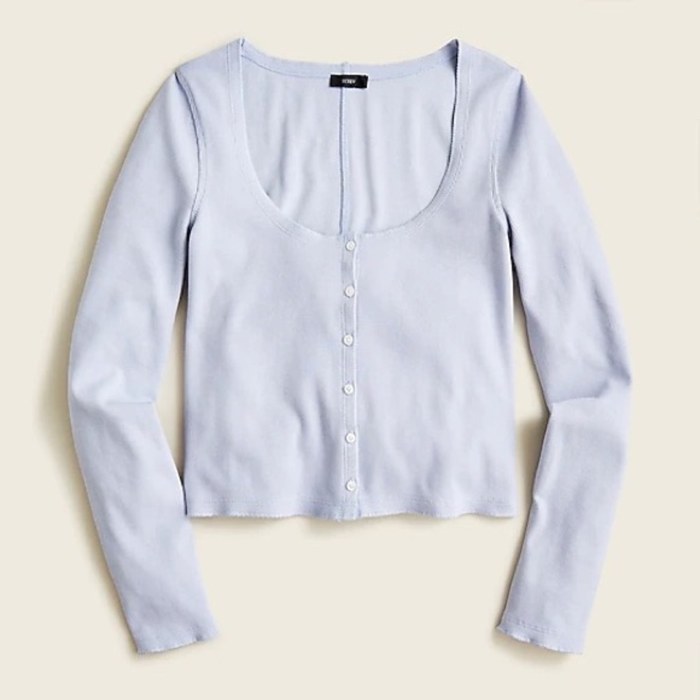 J Crew Scoopneck Ribbed Cardigan Top